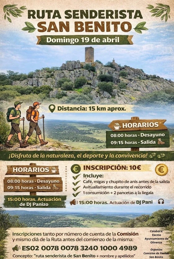 San Benito acoge una ruta senderista con actividades para toda la jornada