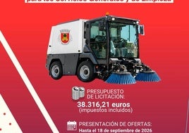 El Ayuntamiento licita la adquisición de una nueva barredora por 38.316 euros