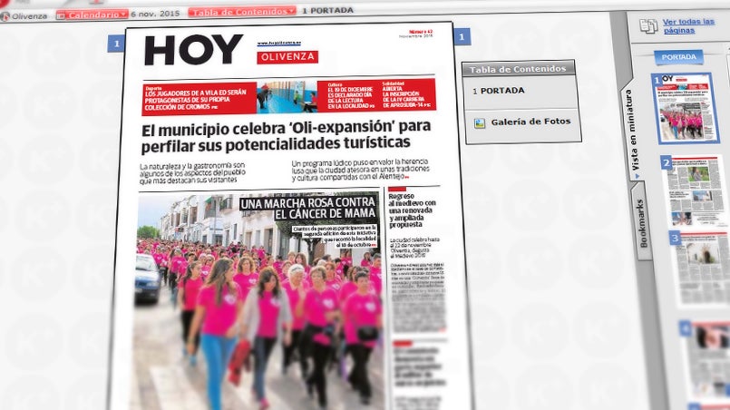 El periódico HOY Olivenza disponible en la nueva plataforma de Kiosko y Más