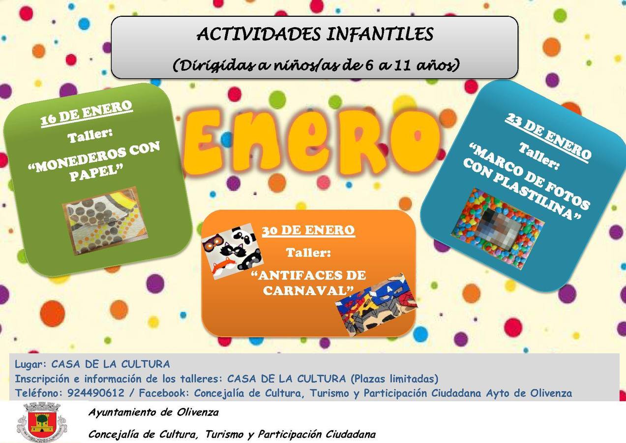 La Casa de la Cultura retoma los talleres infantiles tras las fiestas navideñas