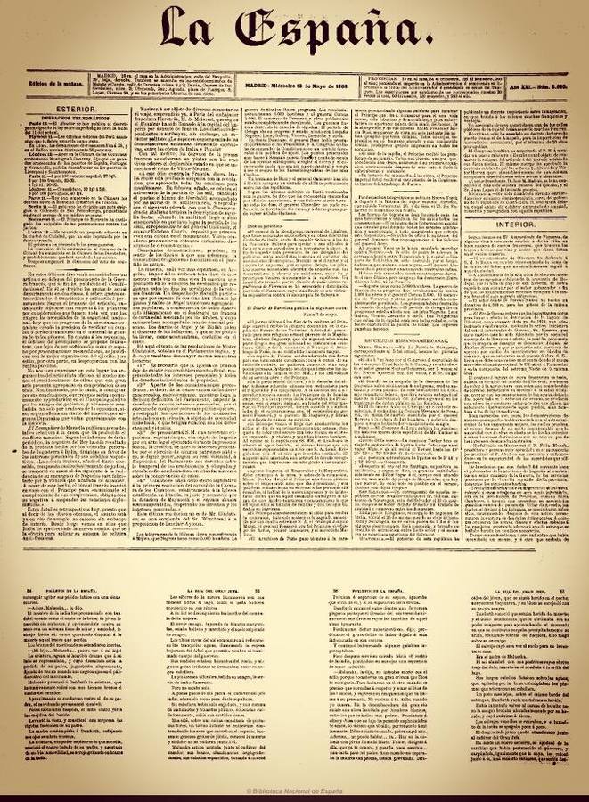 Una donación que llevó a Olivenza a la prensa nacional de 1868