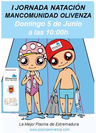Pruebas y fiesta acuática en la ‘I Jornada de Natación Mancomunidad de Olivenza’