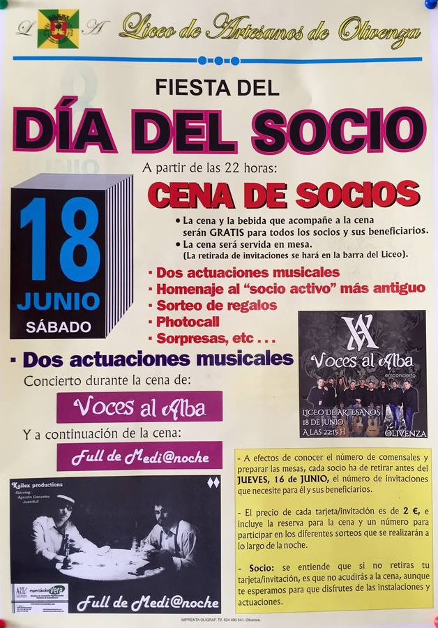 El Liceo de Artesanos celebra su Día del Socio con música y homenajes