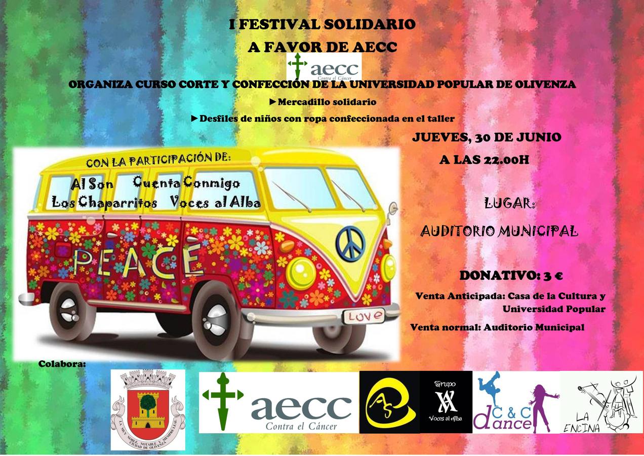 Mercadillo, desfile y música en el I Festival Solidario a favor de la AECC