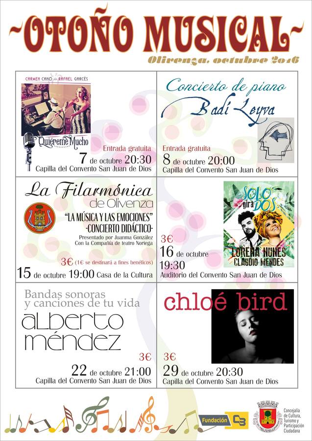 Una variada y amplia programación inaugura el ‘Otoño musical’