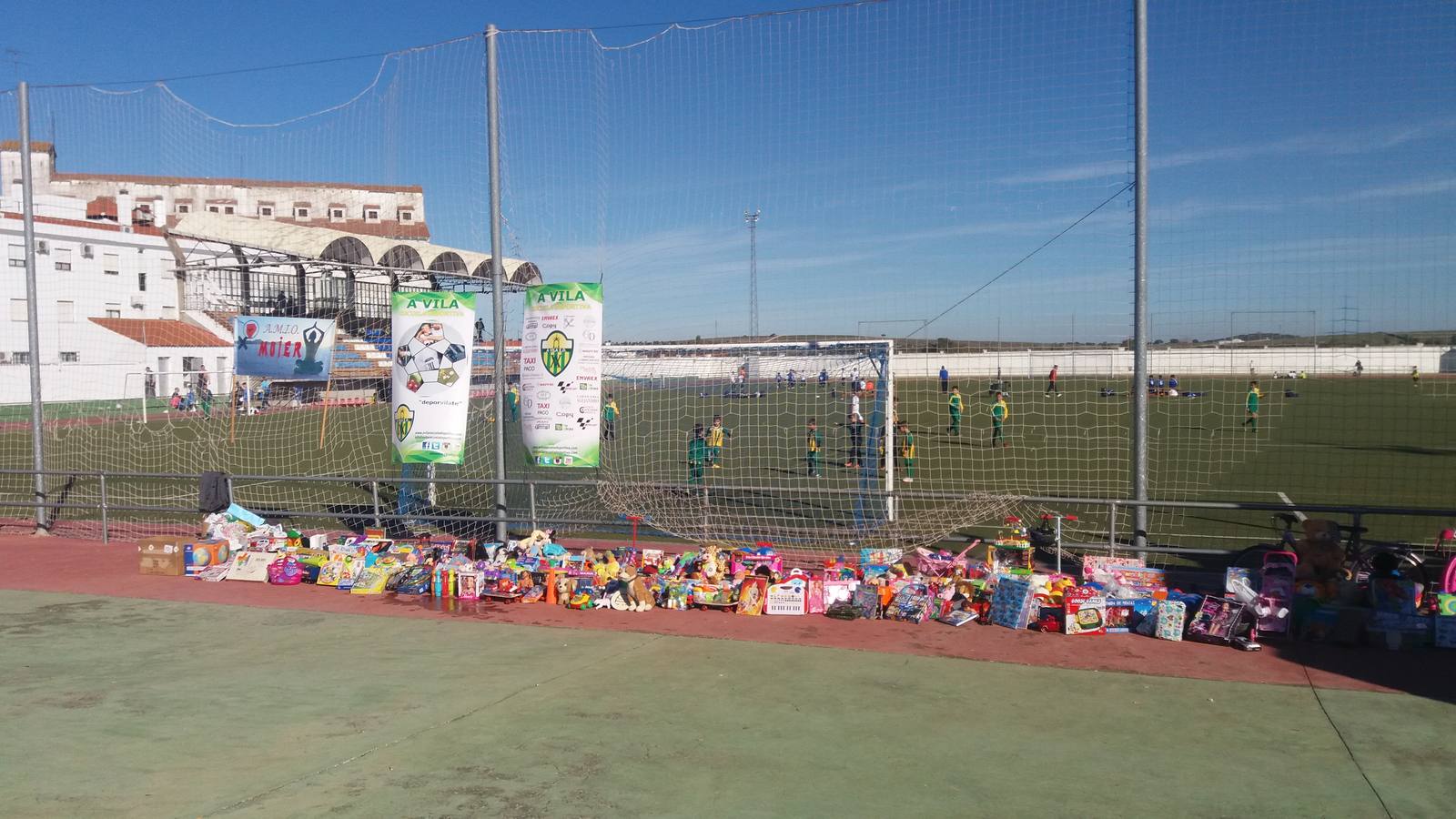 Espacio destinado a la recogida de juguetes en el torneo celebrado ayer. 