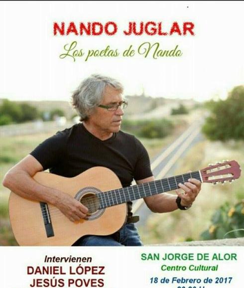 Nando Juglar estará en San Jorge de Alor con su espectáculo 'Los poetas de Nando'. 