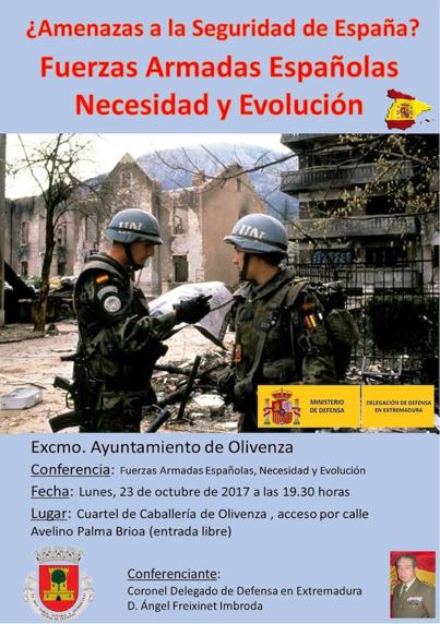 Llega a Olivenza la exposición 'Defensa Nacional. La adaptación permanente de las Fuerzas Armadas'