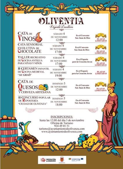 Cartel de actividades gastronómicas de Oliventia 2017. 