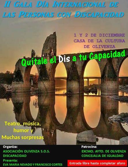 Cartel de la II Gala del Día Internacional de las Personas con Discapacidad. 