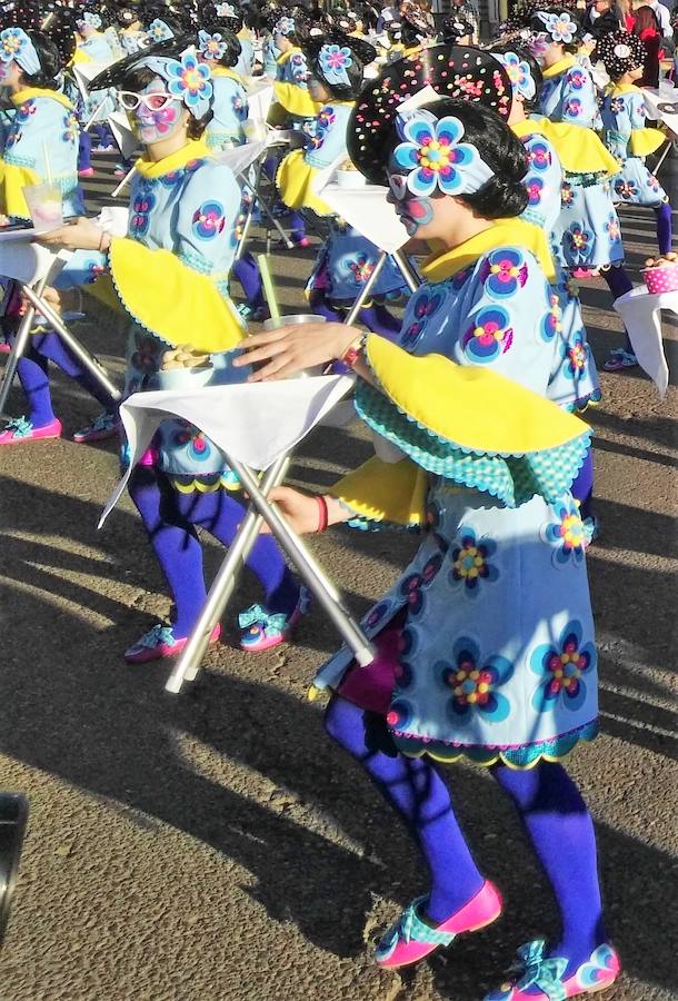 Con una tarde verdaderamente primaveral y de forma puntual se celebró ayer, sábado 2 de marzo, el Desfile de Comparsas en Puebla de la Calzada con gran afluencia de público de la localidad y de pueblos de la comarca para disfrutar con las ingeniosas propuestas ideadas por los carnavaleros de las comparsas, grupos y personas independientes disfrazadas.Una vez finalizado el recorrido en la Plaza de España se procedió a una exhibición de las coreografías de los dos buques insignia del carnaval poblanchino; La Kochera y Vas Como Quieres y finalmente se celebró el concurso con el siguiente resultado:Mejor disfraz individual: Frank de la JunglaMejor disfraz por parejas: Las MonjasMejor grupo pequeño: Los MasaisLos grupos premiados han resultado ser:1. PREMIO: Los amiguitos2. PREMIO: Las Fantásticas3. PREMIO: Había Una Vez4. PREMIO: La Legión al Cielo5. PREMIO: Los Leles