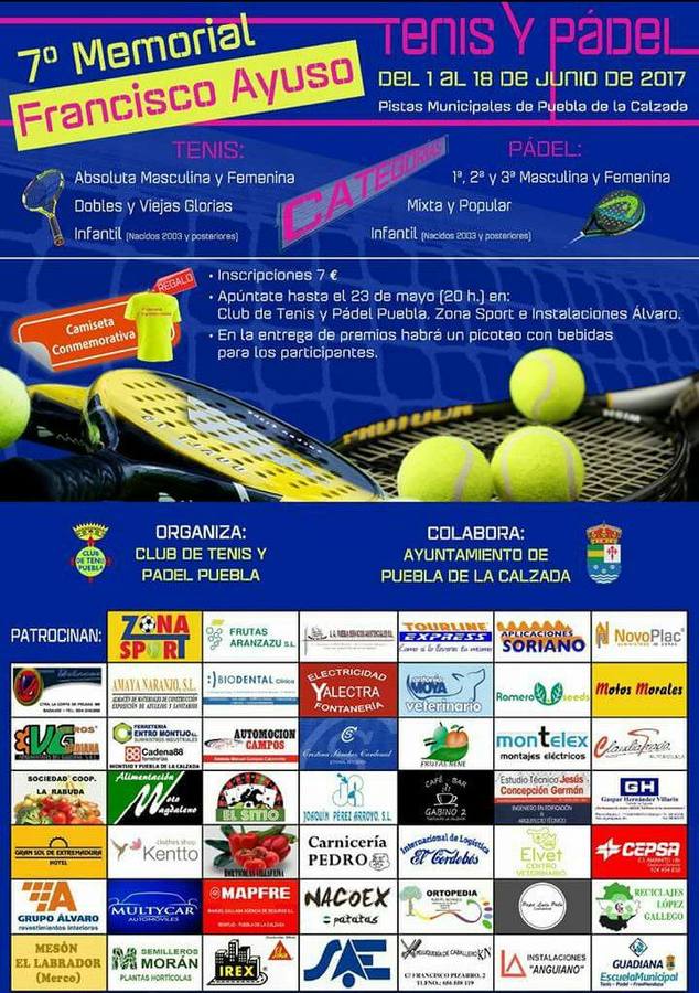 El torneo de ténis y pádel 'Francisco Ayuso' se celebrará del 1 al 8 de Junio