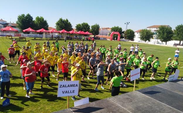 El calentamiento conjunto que hicieron todos los equipos 
