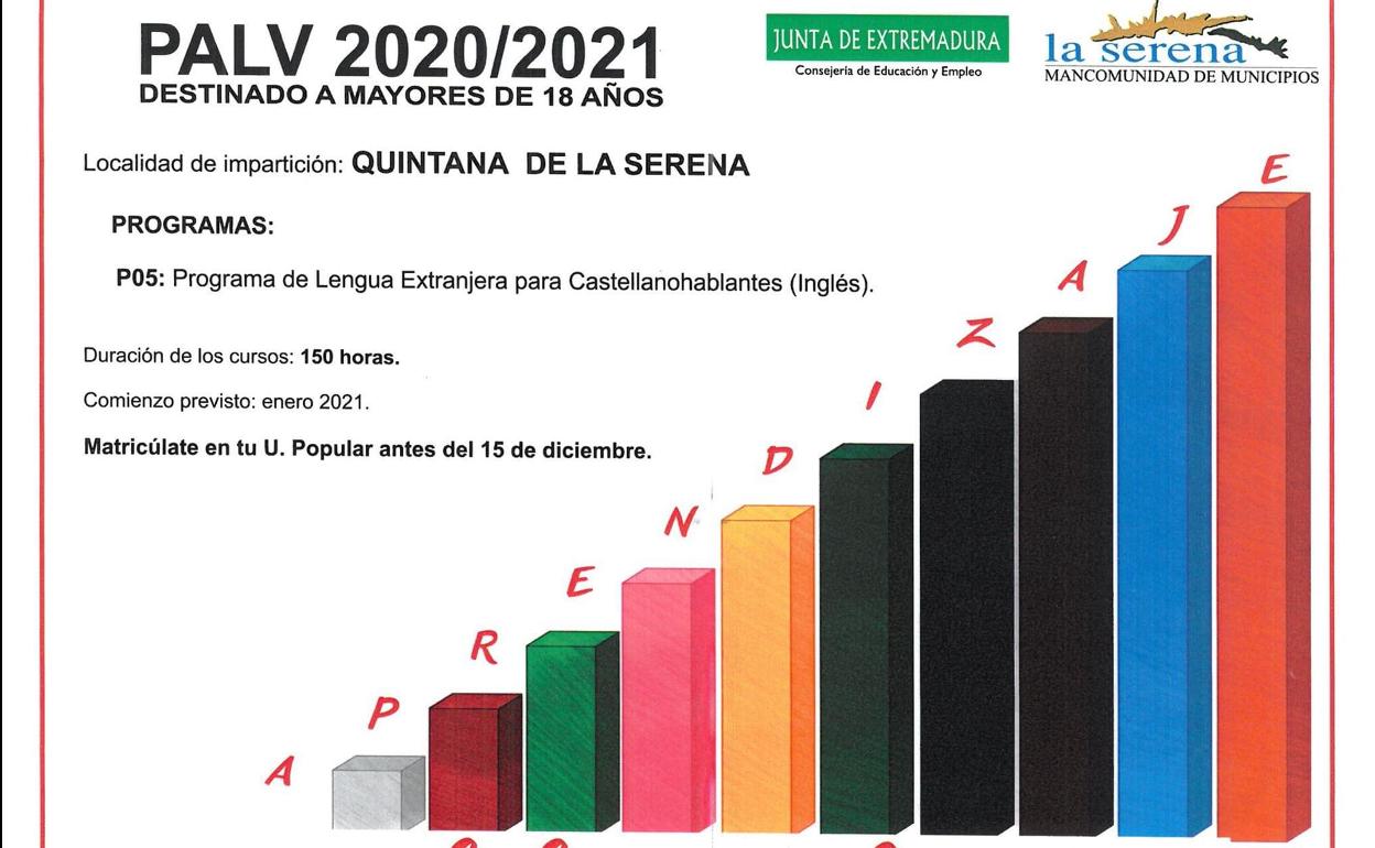 Abierto el plazo para un curso de inglés dentro de los PALV