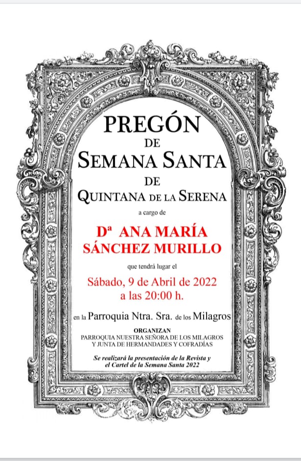 El cartel del pregón de la Semana Santa 2022 