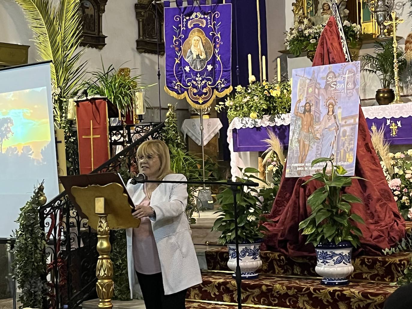 Ana María Sánchez durante la lectura del pregón 