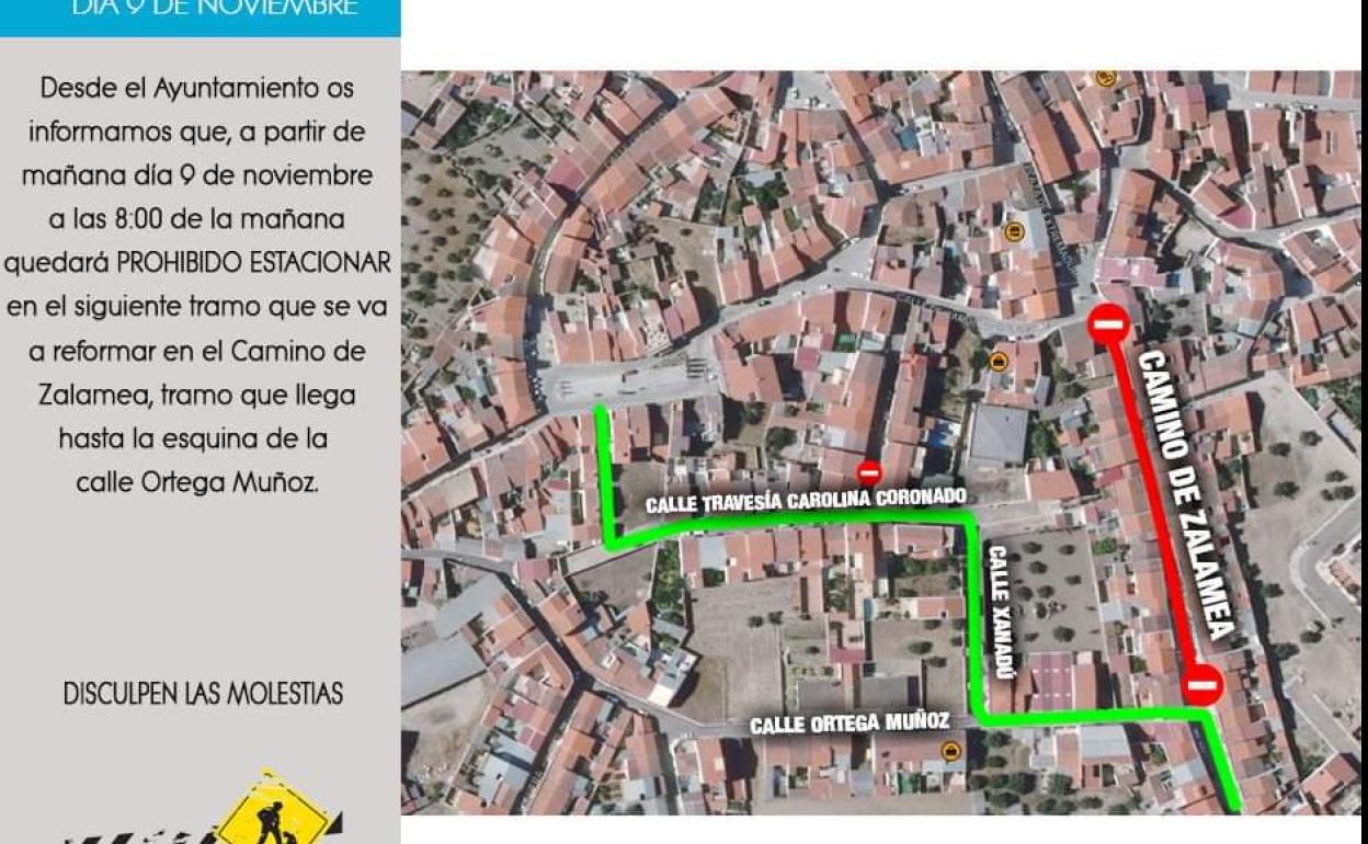 Avances en las obra de la Calle Camino Zalamea