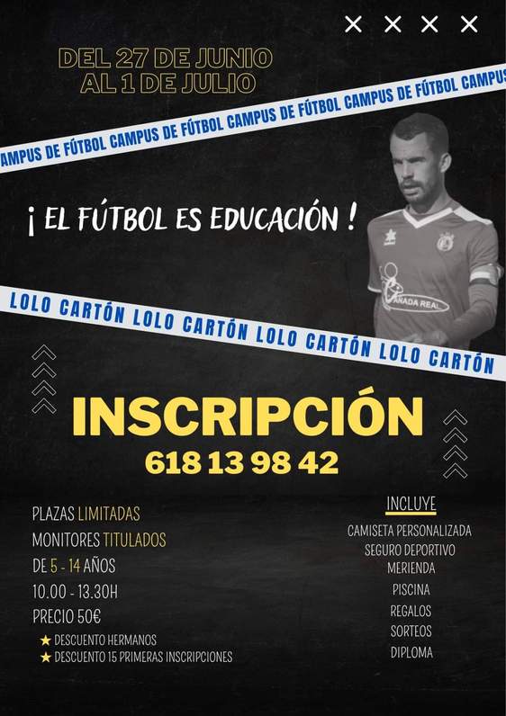 Abierto el plazo de inscripción para el campus de fútbol 'Lolo Cartón'