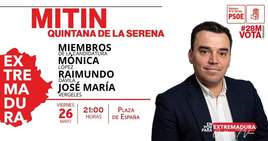 El PSOE de Quintana celebra en la noche del viernes el último mitin de cara a las elecciones del 28M