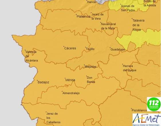 Ampliada la alerta naranja por altas temperaturas para el 26 de junio