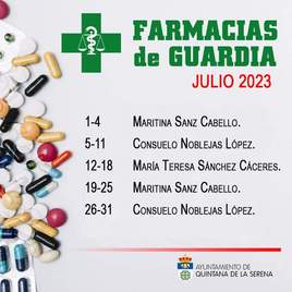 Publicado el horario de las farmacias para el mes de julio