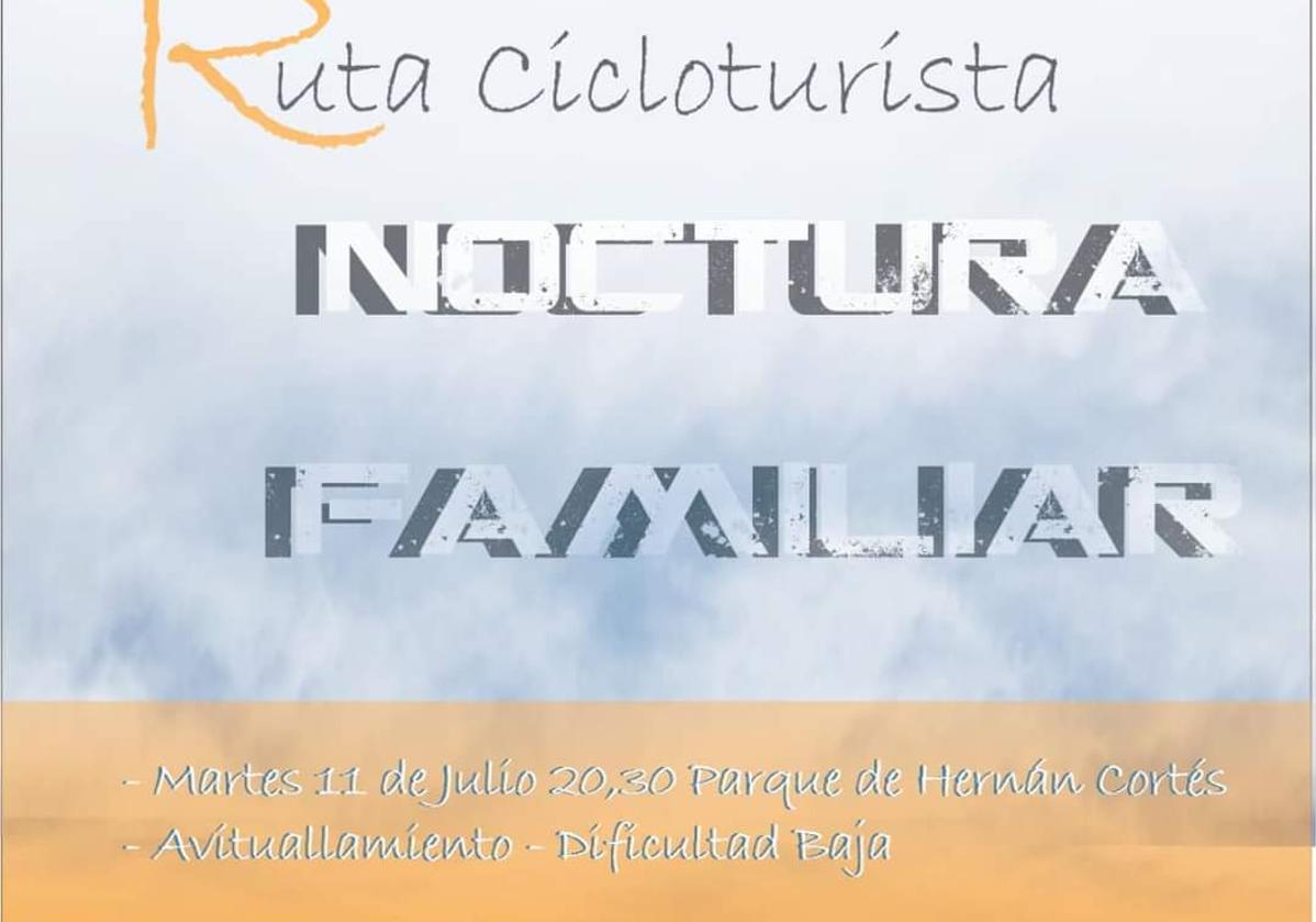 Ruta cicloturística nocturna familiar el 11 de julio