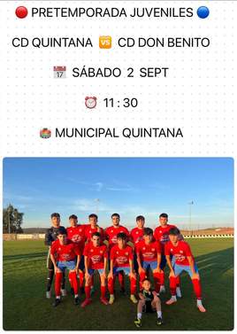El CD Quintana Juvenil recibe el sábado al CD Don Benito