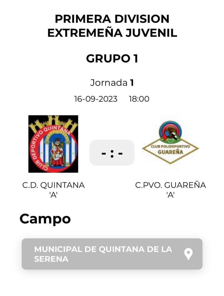 El CD Quintana Juvenil recibe al CP Guareña en el estreno liguero