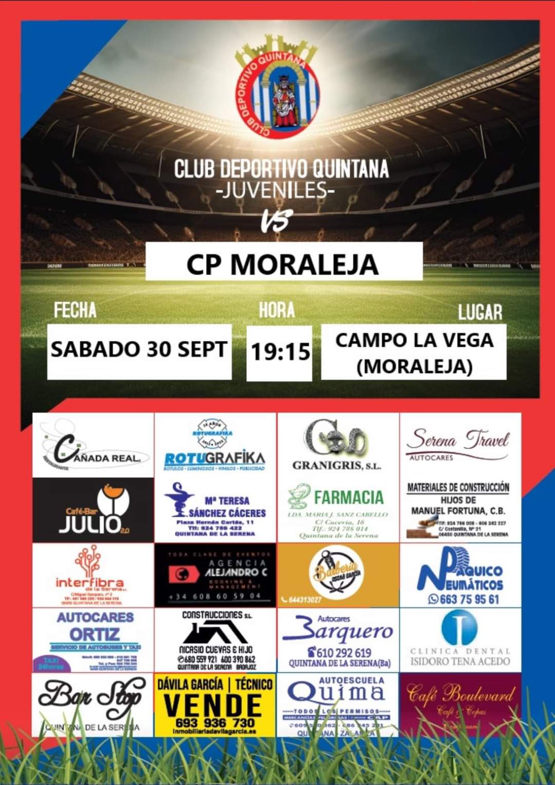 El CD Quintana juvenil se desplaza a Moraleja para alargar su buen momento