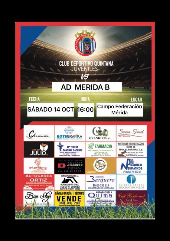El CD Quintana juvenil se desplaza a Merida para alargar su buen momento