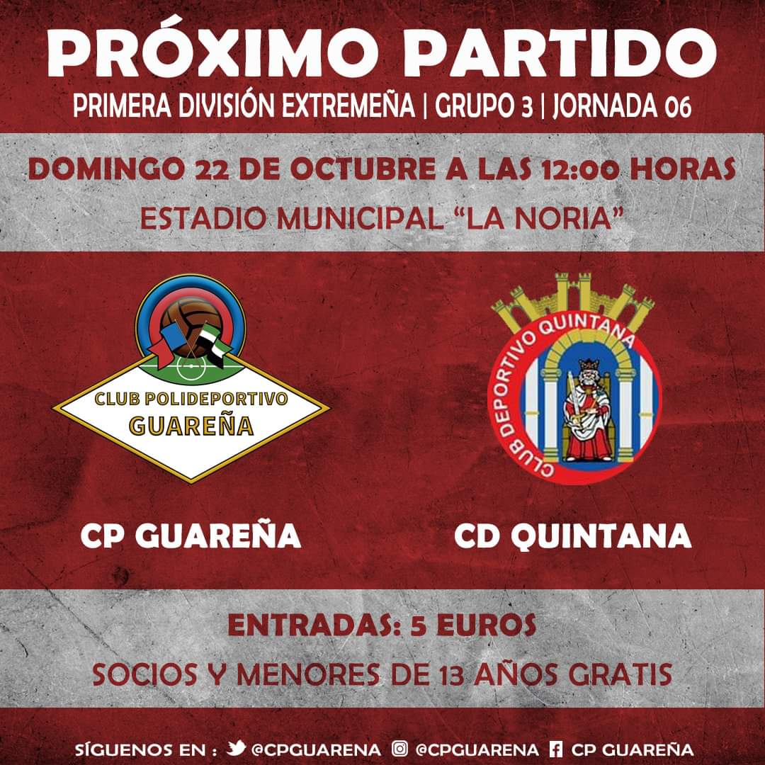 El CD Quintana visita al Guareña en la sexta jornada de campeonato