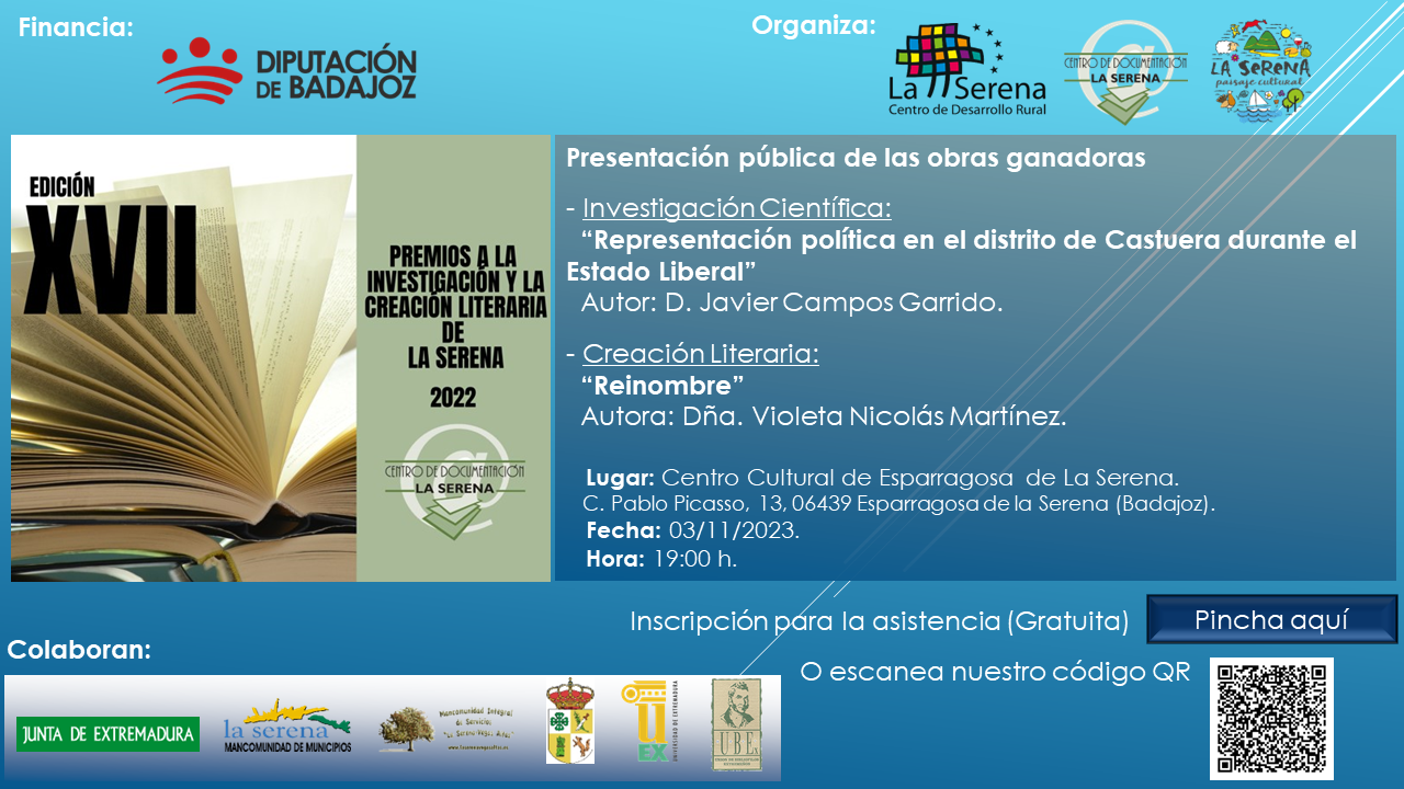 Presentación de la XVII Edición de los Premios a la Investigación y la Creación Literaria de La Serena
