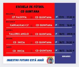 La cantera de CD Quintana jugará este fin de semana cinco partidos