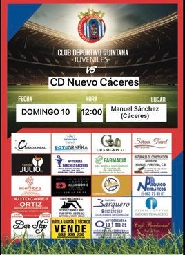 El CD Quintana juvenil se desplaza a Cáceres para alargar su buen momento