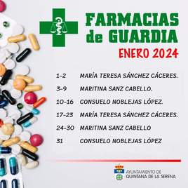Publicado el horario de las farmacias para el mes de enero