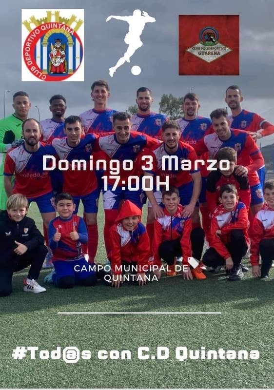 Horario confirmado para el encuentro del CD Quintana ante el CP Guareña