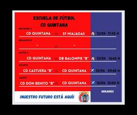 La cantera de CD Quintana jugará este fin de semana cuatro partidos