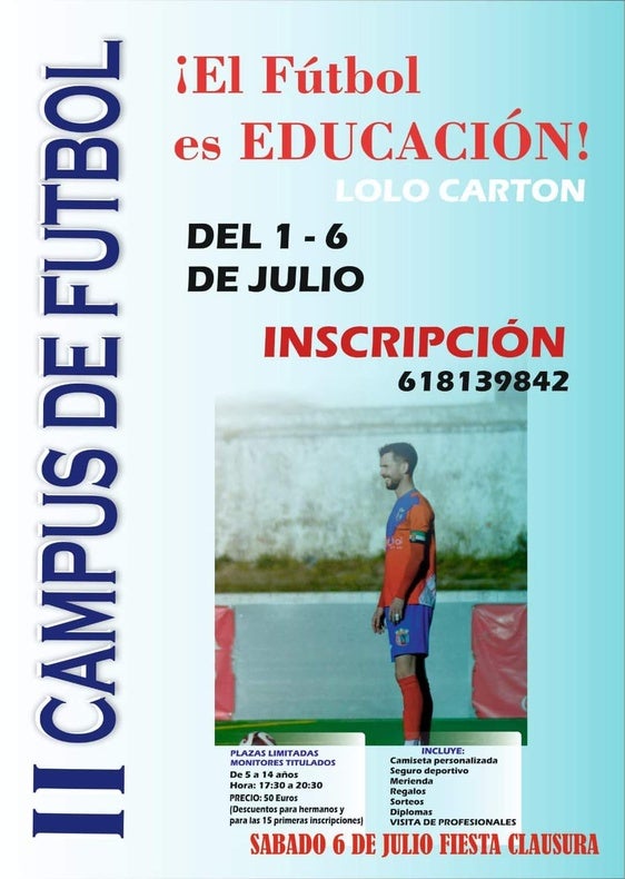 Abierto el plazo de inscripción para el campus de fútbol 'Lolo Cartón'