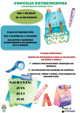 Anunciado el proyecto 'Concilia Extremadura 2024' Campamento de verano