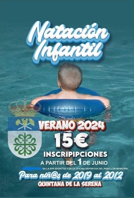 Comienzo del curso de natación infantil en Quintana para la segunda quincena