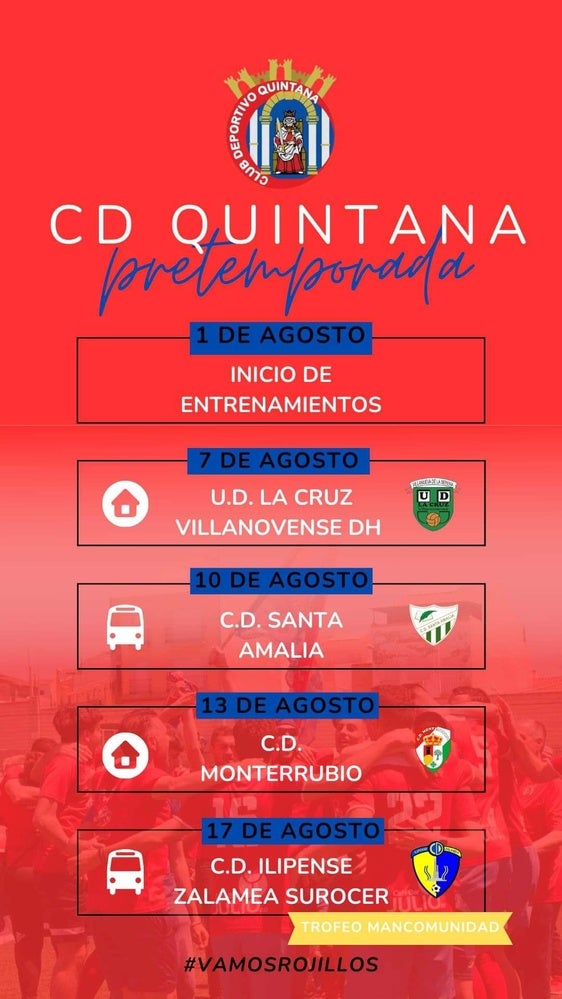 El CD Quintana anuncia su calendario de pretemporada