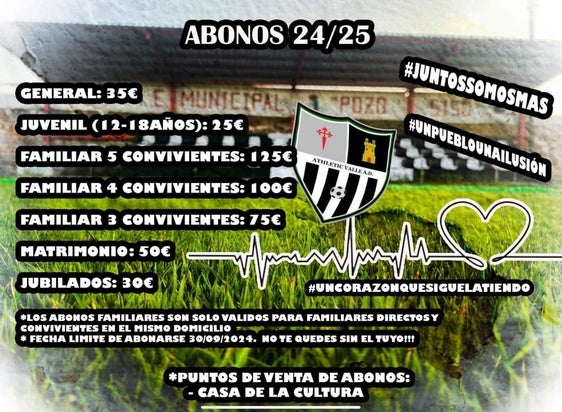 El Athletic Valle publica los abonos para la próxima temporada