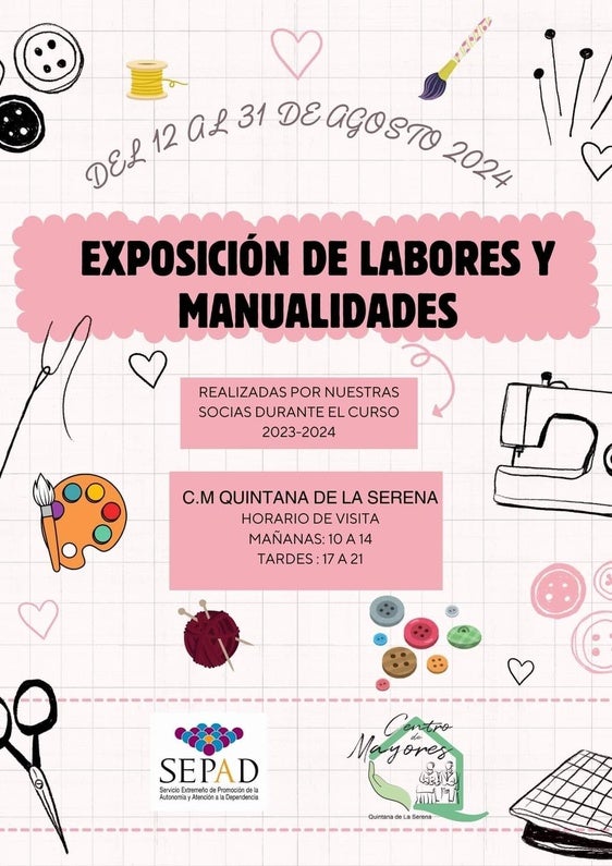 Taller de 'Exposición de labores y manualidades' en el Centro de Mayores de Quintana