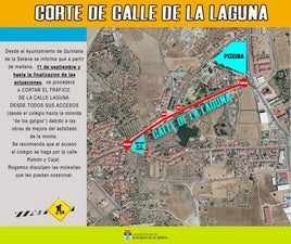 La calle la Laguna cortada por obras