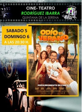 Doble sesión de 'Odio el verano' en el Cine Teatro Rodríguez Ibarra