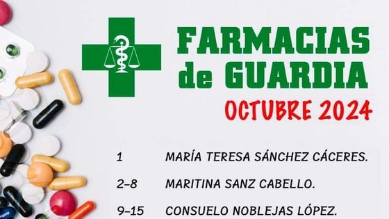 Publicado el horario de las farmacias para el mes de octubre