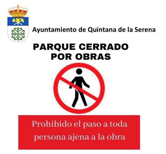 Prohibido el acceso a la zona vallada del parque Hernán Cortés