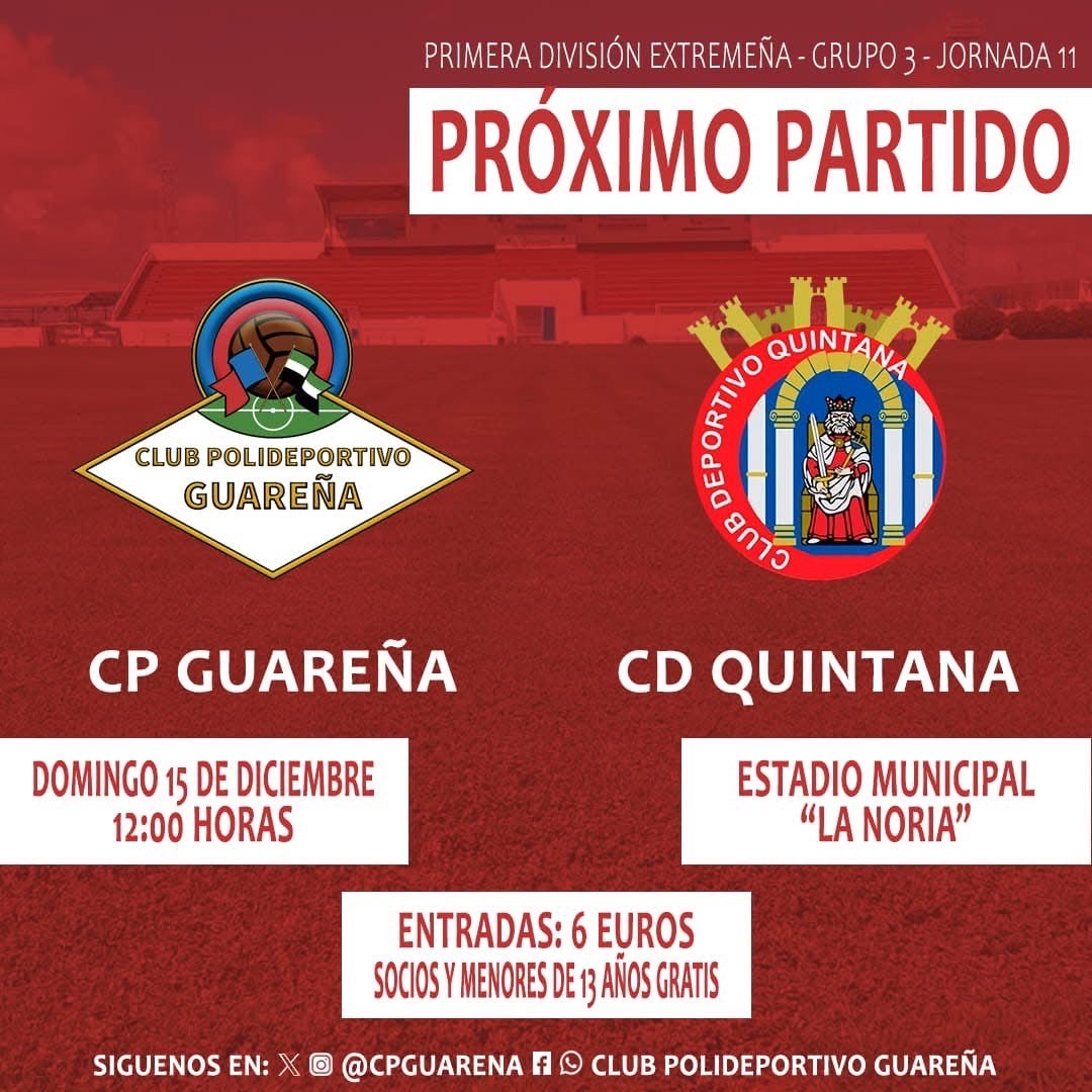 El CD Quintana visita Guareña en el último encuentro de 2024