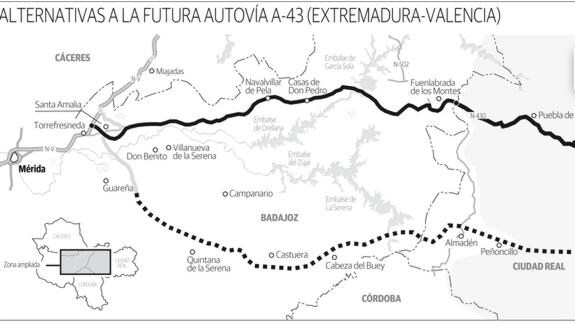 Los empresarios de La Serena piden explicaciones a Fomento por la A-43