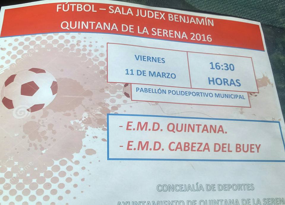 El equipo de fútbol sala de la Escuela Municipal de Deportes de Quintana benjamín se enfrentará este viernes al Cabeza del Buey